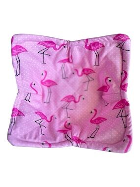 Hand Crafted Microwave Bowl Cozy Colorful Pink Flamingos 100% Cotton Fabric